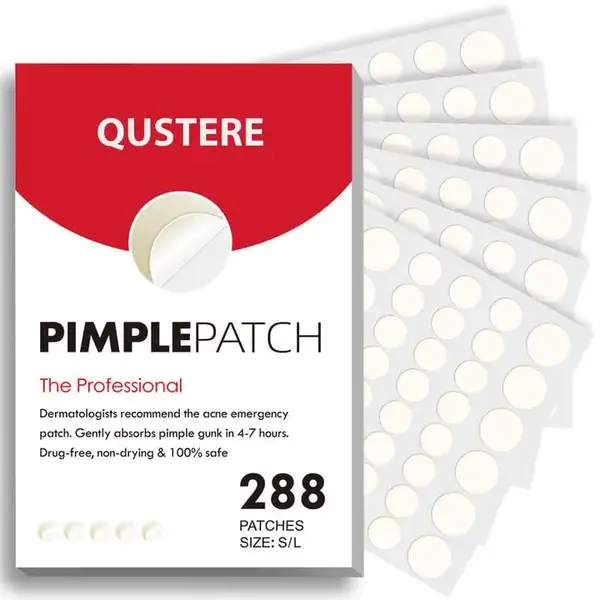 QUSTERE Pimple Patches for Face, Hydrocolloid Acne Patches, Cute Round Shape Zit Covers, Spot Stickers with Tea Tree, Salicyl...