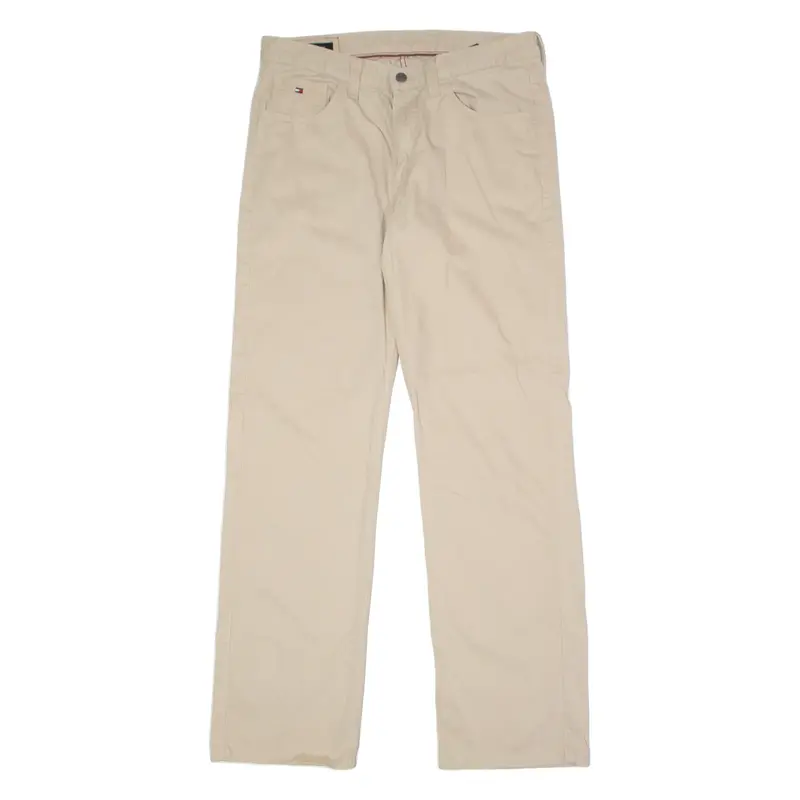 TOMMY HILFIGER Mens Twill Trousers Beige Regular Straight W34 L34