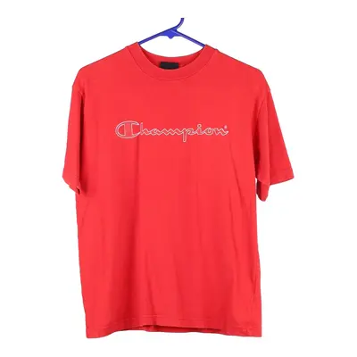 Age 11-12 Champion Spellout T-Shirt - Large Red Cotton
