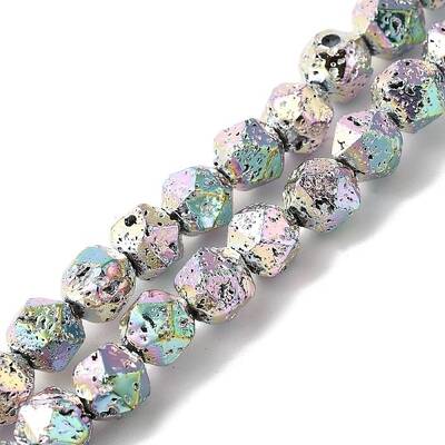 Blaking Painted Natural Lava Rock Beads Strands