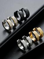 Men's Fashionable Plain Color Hoop Earrings, Casual Jewelry for Party, Daily Clothing Decor, Trendy All-match & Exquisite Jew...