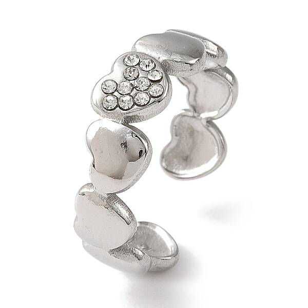 304 Stainless Steel Open Cuff Ring for Women