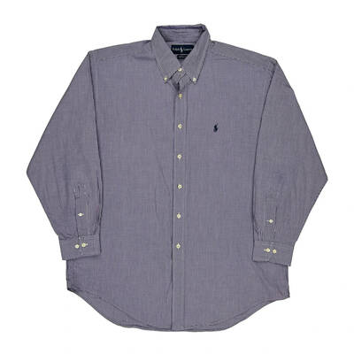 Yarmouth Ralph Lauren Checked Shirt - Large Blue Cotton