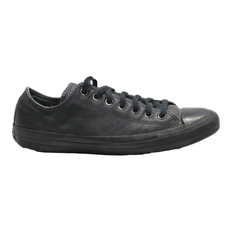 CONVERSE Low Top Trainers Black Leather Womens UK 8.5