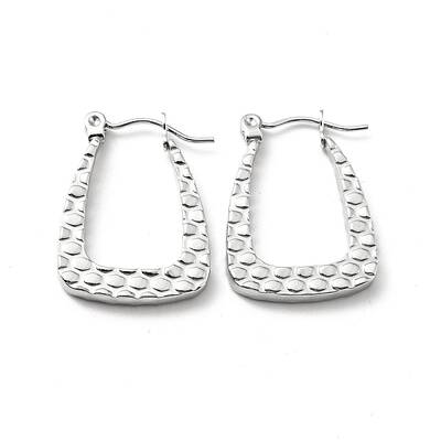 Non-Tarnish 304 Stainless Steel Trapezoid Hoop Earrings for Women