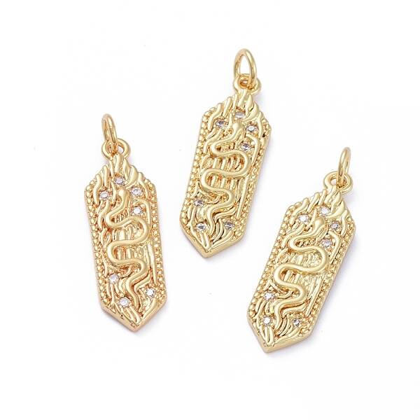 Brass Micro Pave Cubic Zirconia Pendants