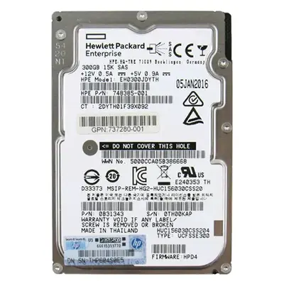 0B31343 HGST 300GB 12Gb/s SAS 15000 2.5-inch 128MB Hard Drive