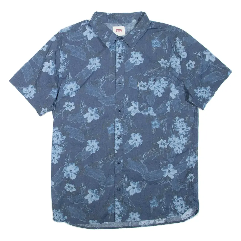 LEVI'S Mens Shirt Blue Floral XL