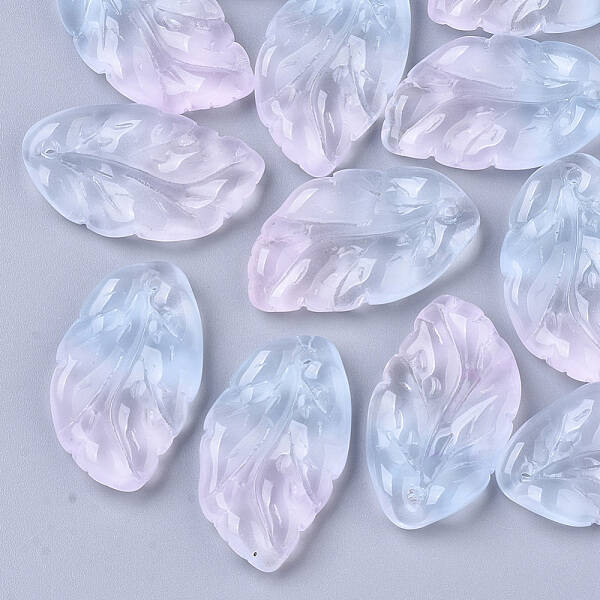 Two Tone Transparent Spray Painted Glass Pendants