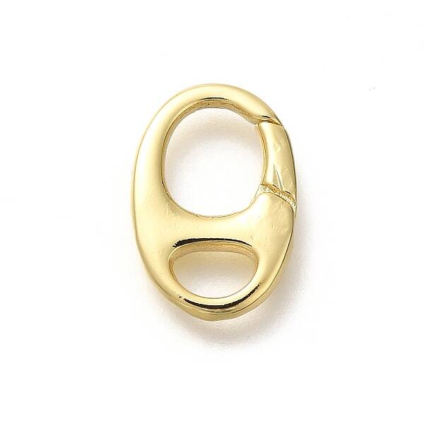 Rack Plating Oval Brass Spring Gate Rings