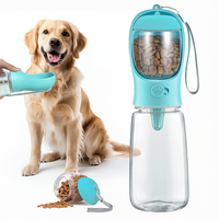 2-in-1 Portable Dog Water Bottle & Food Dispenser – Leak-Proof, Travel-Friendly, Durable Pet Hydration and Snack Container