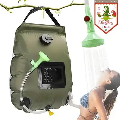 5 Gallon Camping Shower Bag, Portable Bath Bag with Removable Hose and Switchable Shower Head for Outdoor Travel, Climbing, H...
