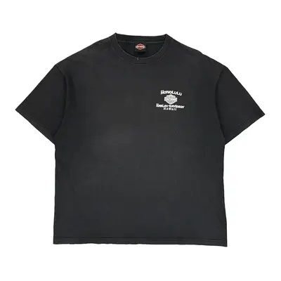 Hawaii Harley Davidson Graphic T-Shirt - 2XL Black Cotton
