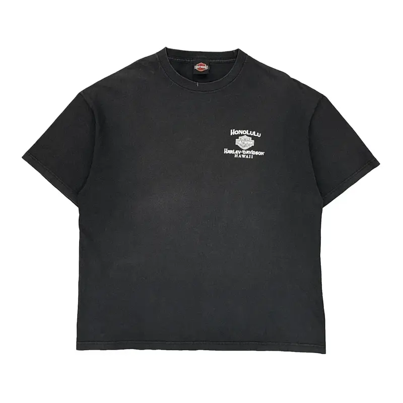 Hawaii Harley Davidson Graphic T-Shirt - 2XL Black Cotton
