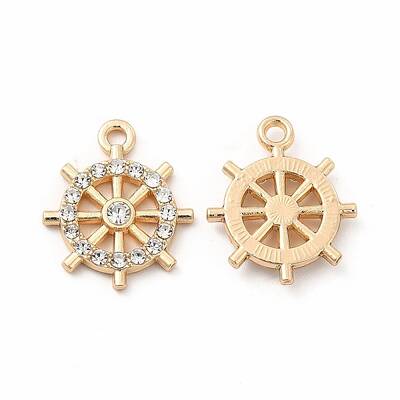 Rack Plating Eco-friendly Alloy Rhinestone Pendants