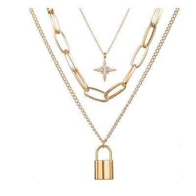 Alloy Pendant Layered Chain Necklaces for Women