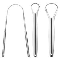 Durable Tongue Cleaning Kit Stainless Steel Tongue Scraper Set, 3 Counts/set Portable Tongue Cleaner for Travel, Oral Care To...