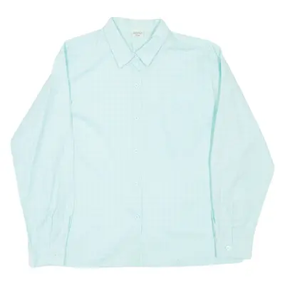 Mens Shirt Blue Check Long Sleeve L