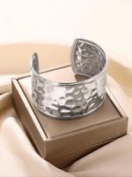 Women's Boho Style Texture Metal Design Bangle for Women & Girls, Stainless Steel Bangle Bracelet for Party, Daily Decor, Tre...