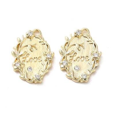 Valentine's Day Brass Micro Pave Clear Cubic Zirconia Pendants