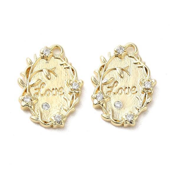 Valentine's Day Brass Micro Pave Clear Cubic Zirconia Pendants