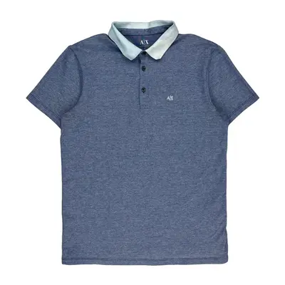 Armani Exchange Polo Shirt - Medium Blue Cotton