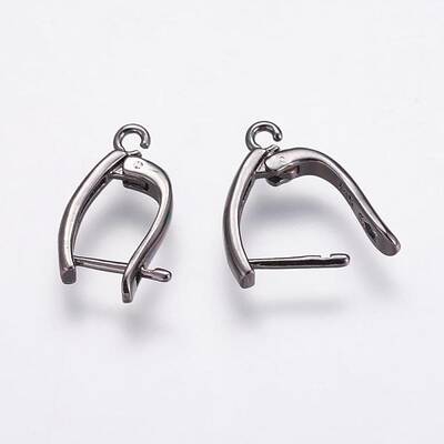 Brass Hoop Earring Findings with Latch Back Closure