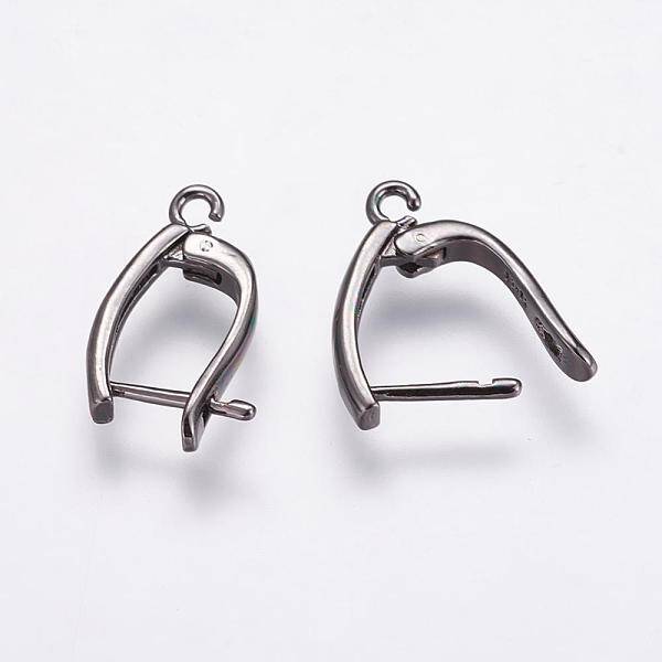 Brass Hoop Earring Findings with Latch Back Closure
