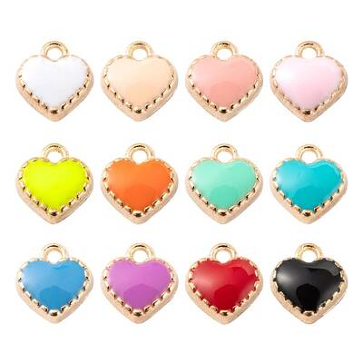 120Pcs 12 Colors Alloy Enamel Charms