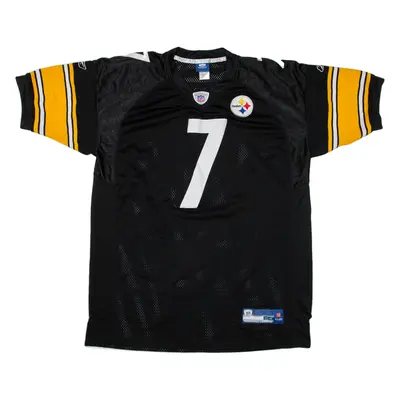 REEBOK NFL Pittsburgh Steelers Roethlisberger Mens Jersey Black USA V-Neck 2XL