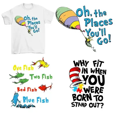 Cartoon Graphic Heat Transfer Sticker, 3 Counts/set Heat Pressed Decals for DIY Clothing T-shirt Jeans Hoodies Handbags Pillo...