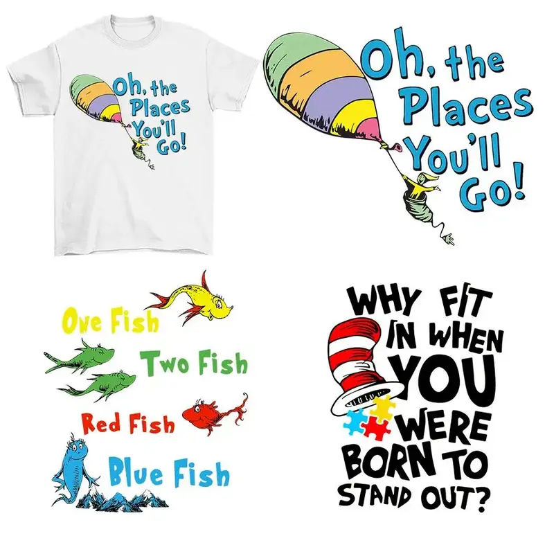 Cartoon Graphic Heat Transfer Sticker, 3 Counts/set Heat Pressed Decals for DIY Clothing T-shirt Jeans Hoodies Handbags Pillo...