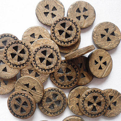 Carved Round 4-hole Basic Sewing Button