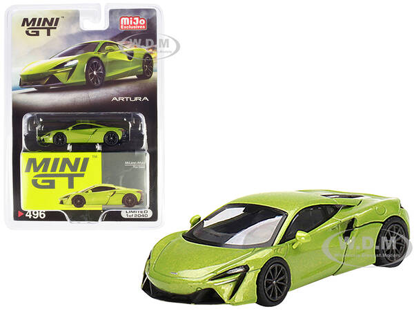 McLaren Artura Flux Green Metallic Limited Edition to 2040 pieces Worldwide 1/64 Diecast Model Car by Mini GT