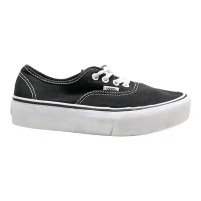 VANS Authentic Platform Trainers Black Canvas Womens UK 4