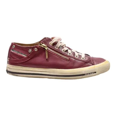 DIESEL Low Top Trainers Purple Leather Womens UK 7