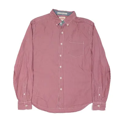 LEVI'S Standard Fit Shirt Red Pinstripe Long Sleeve Mens M