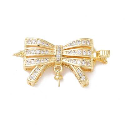 Brass Micro Pave Clear Cubic Zirconia Box Clasps