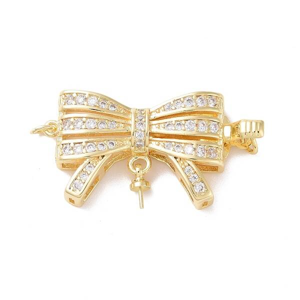 Brass Micro Pave Clear Cubic Zirconia Box Clasps