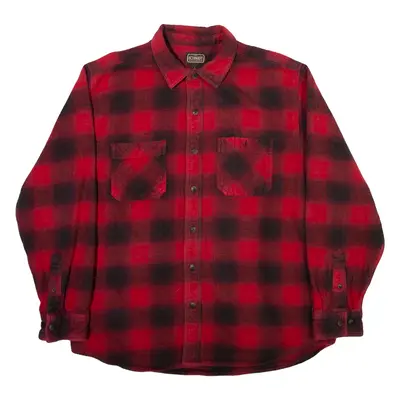 SCHMIDT Mens Shirt Red Check Long Sleeve XL