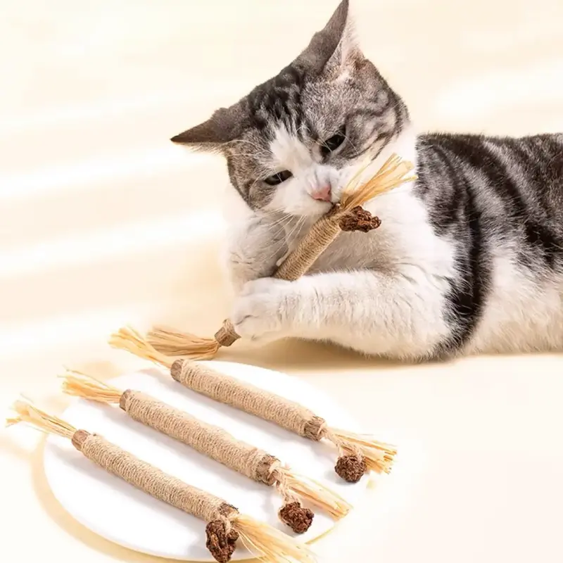 Comfort Cat Teeth Cleaning Stick Toy, Natural Cat Chew Stick, Catnip Cat Teeth Grinding Stick, Silvervine Sticks Cat Toys, Pe...