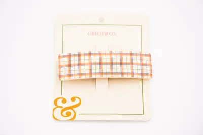 Wide bar clip - Plaid Pattern