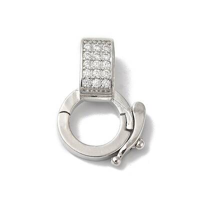 Rack Plating Brass Micro Pave Clear Cubic Zirconia Twister