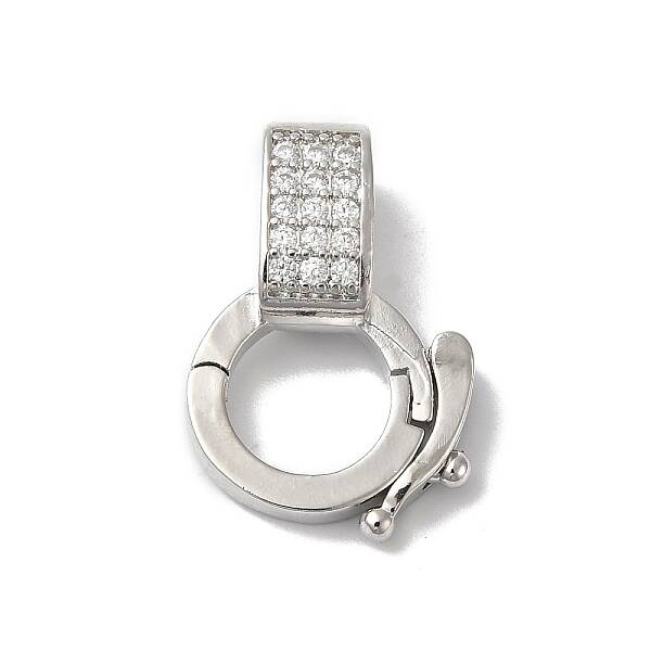 Rack Plating Brass Micro Pave Clear Cubic Zirconia Twister