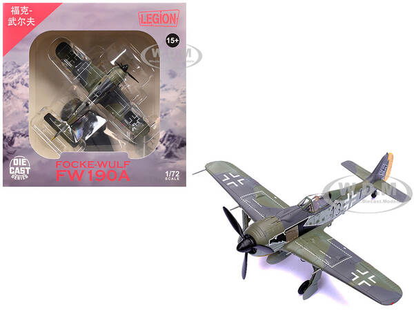 Focke-Wulf Fw 190A Aircraft Black 13, 8./JG 2 Richthofen, France (1943) German Luftwaffe 1/72 Diecast Model Airplane by Leg...