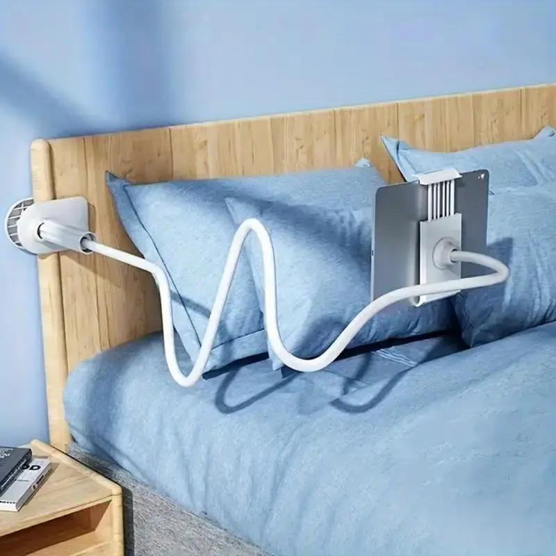 360-Degree Rotating Tablet & Phone Stand, Adjustable Lazy Bedside Mount, Flexible Spiral Base for Lazy Web Browsing, Perfect ...