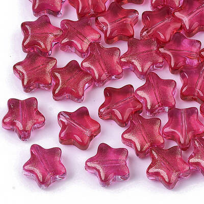 Transparent Spray Painted Glass Beads