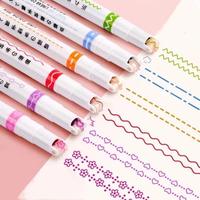 Christmas 6 Counts Marker Pens Set with Unique Curve Shapes, Assorted Colors, Ideal for Note Taking and Creative Drawing, Col...