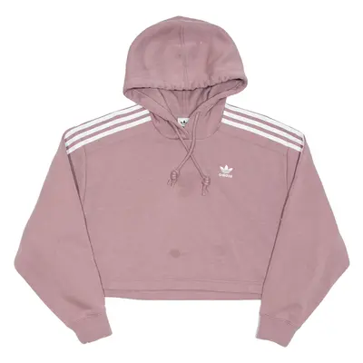 ADIDAS Cropped Womens Purple Hoodie UK 8