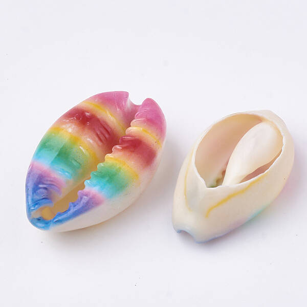 Printed Natural Cowrie Shell Beads
